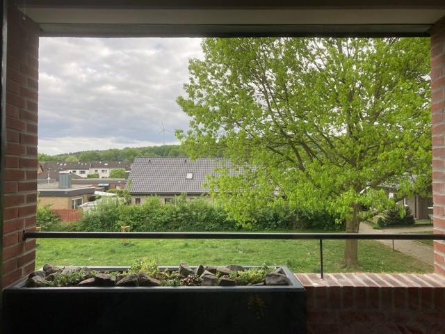 Ausblick vom Balkon ins Grüne